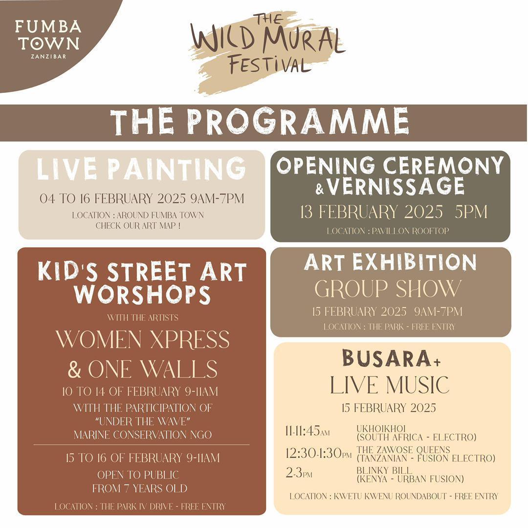 WILD Mural Festival📍Fumba Town▶️ free entry