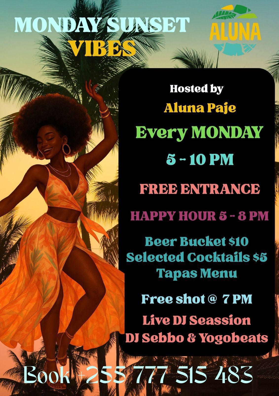 Monday SunsetParty📍Aluna, Paje ▶️ free entrance