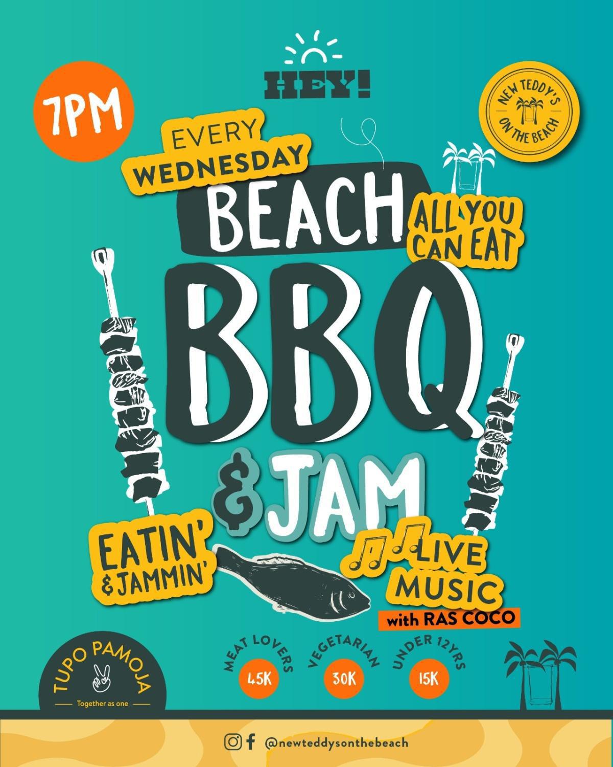 Beach BBQ Jam📍New Teddy's on The Beach, Jambiani ▶️ Free entry