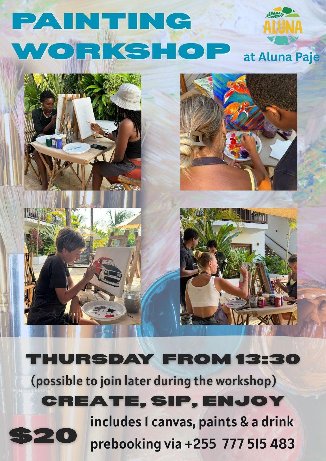 Painting workshop📍Aluna, Paje ▶️ 20$