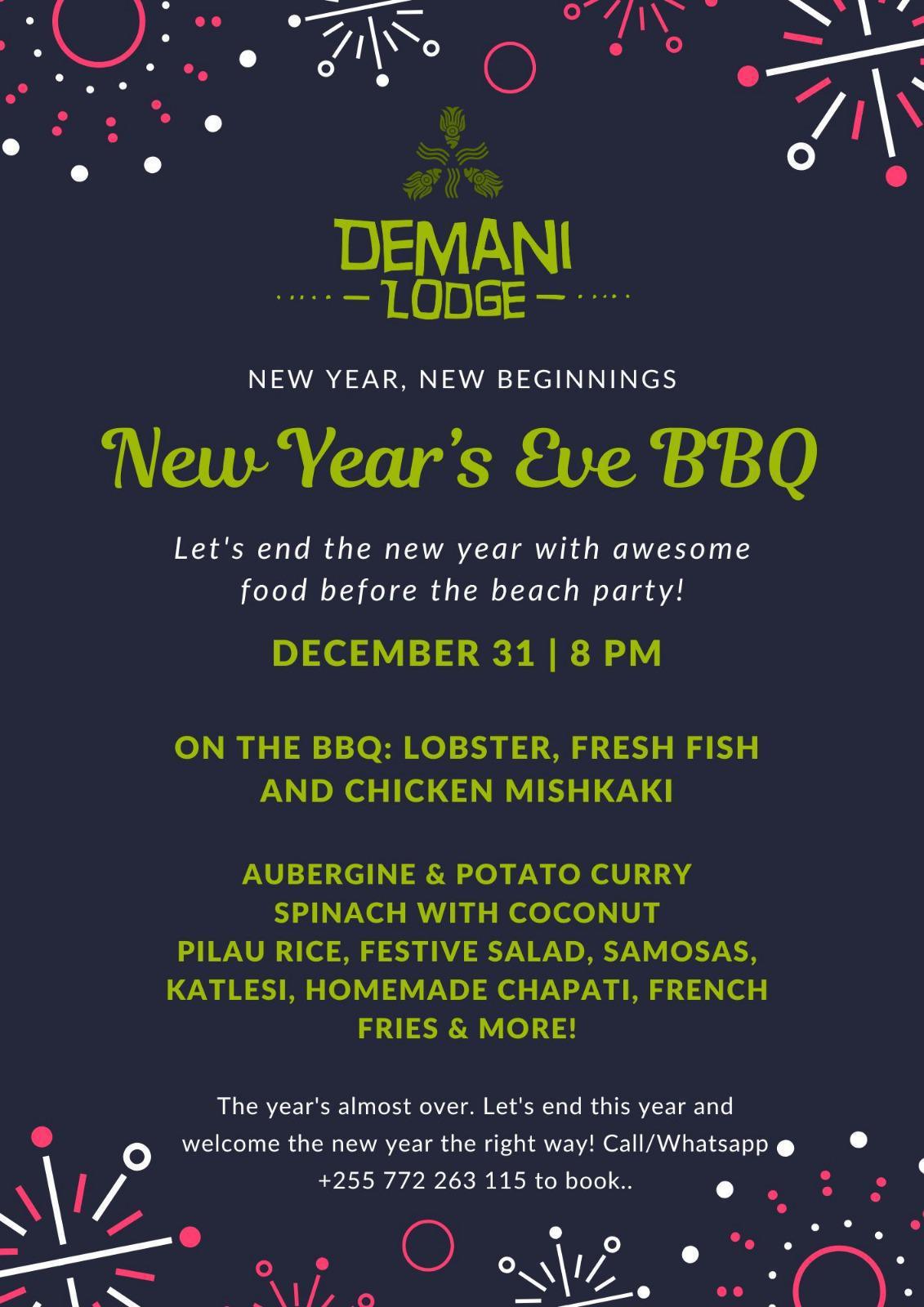 NYE BBQ📍DEMANI Lodge, Paje ▶️ 