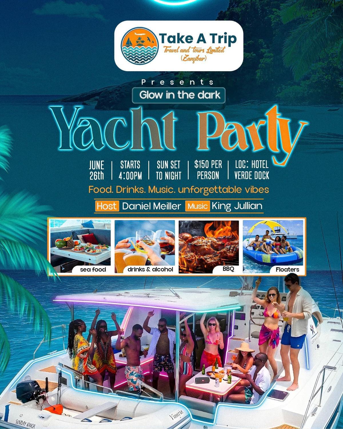 Glow In The Dark 📍Yatch Party Zanzibar, Hotel Verde Dock ▶️ $150 pp Glow In The Dark 📍Yatch Party Zanzibar, Hotel Verde Dock ▶️ $150 pp