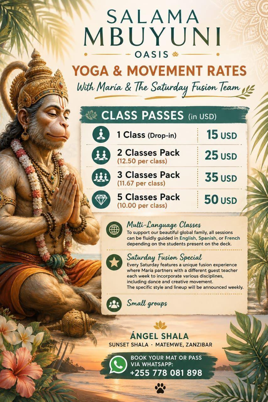 Animal Evolution Yoga π Salama Mbuyuni Tree Bungalows, Matemwe Animal Evolution Yoga π Salama Mbuyuni Tree Bungalows, Matemwe
