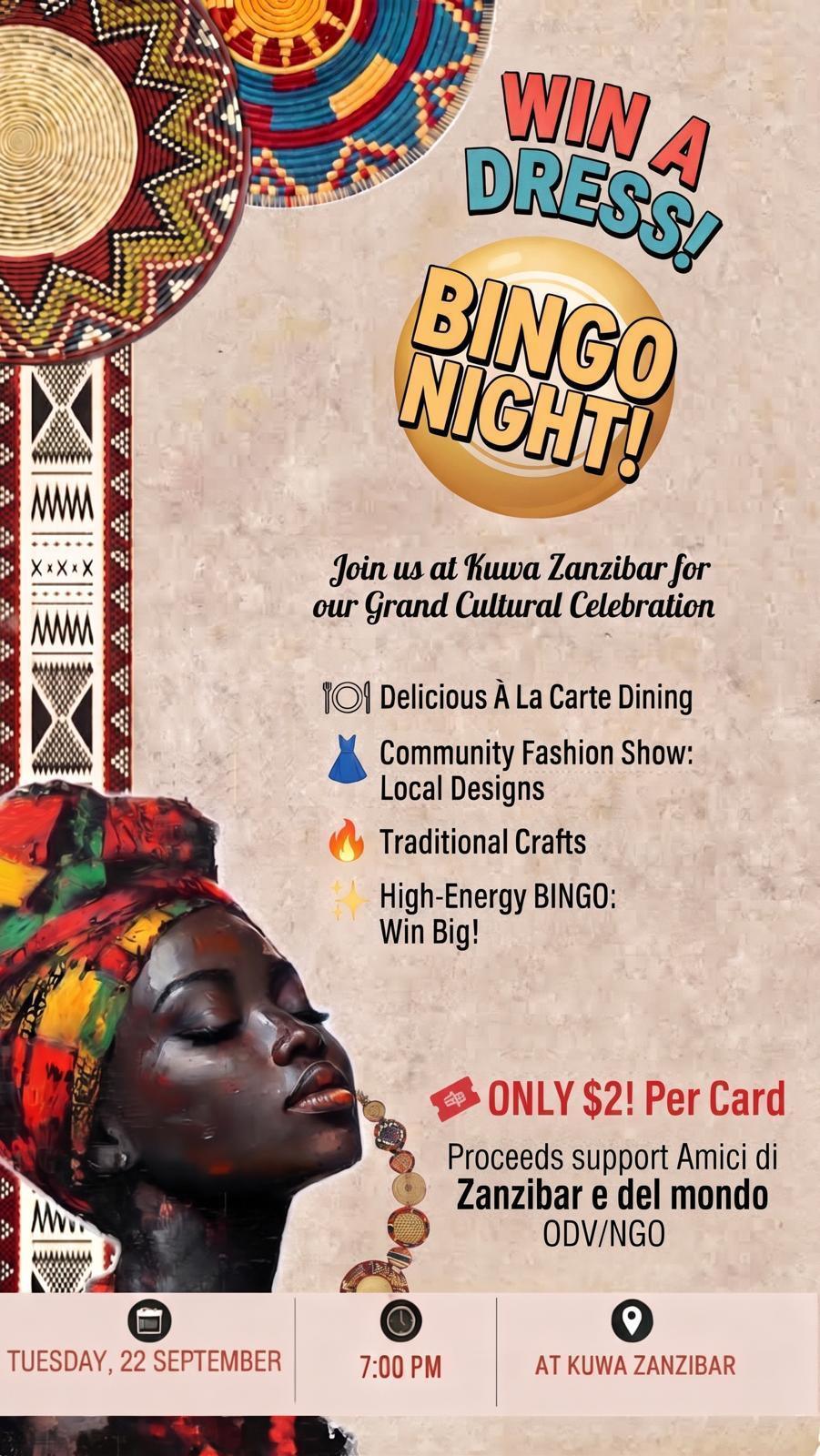 Fashion Show & Bingo Night 📍 Kuwa Zanzibar, Kiwengwa ▶️ $2 bingo card Fashion Show & Bingo Night 📍 Kuwa Zanzibar, Kiwengwa ▶️ $2 bingo card