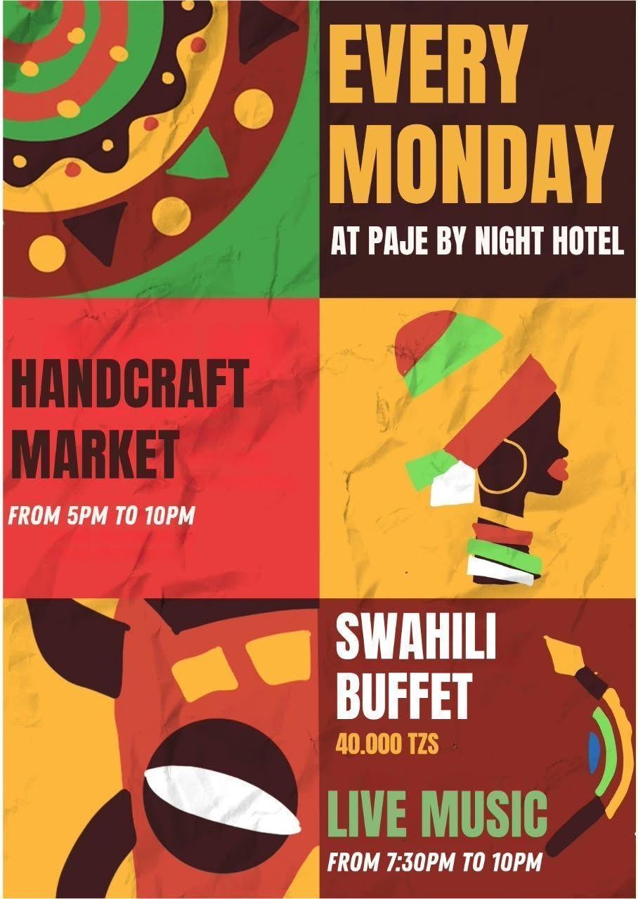 Monday Handcraft Market & Live Music 📍 Paje By Night, Paje ▶️ free entry Monday Handcraft Market & Live Music 📍 Paje By Night, Paje ▶️ free entry