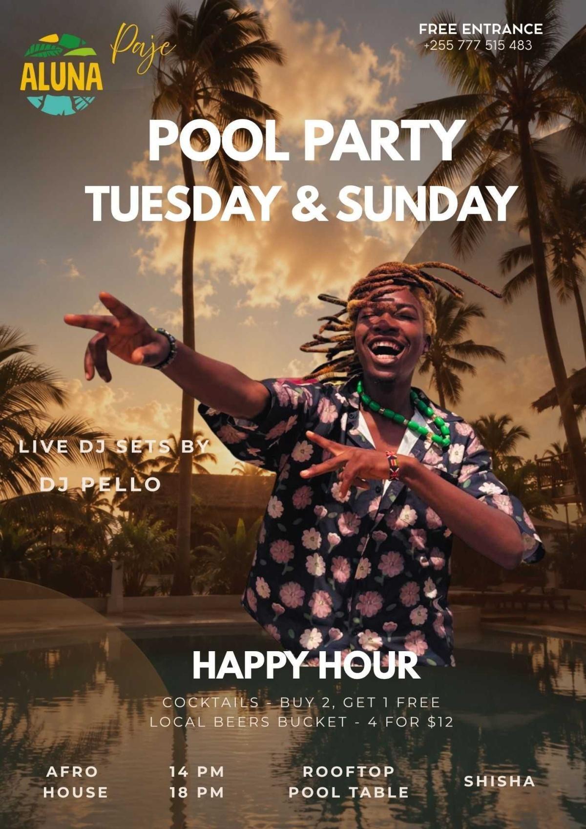 Day Pool Vibes with DJ Pello 📍 Aluna Paje, Paje ▶️ Free entry Day Pool Vibes with DJ Pello 📍 Aluna Paje, Paje ▶️ Free entry