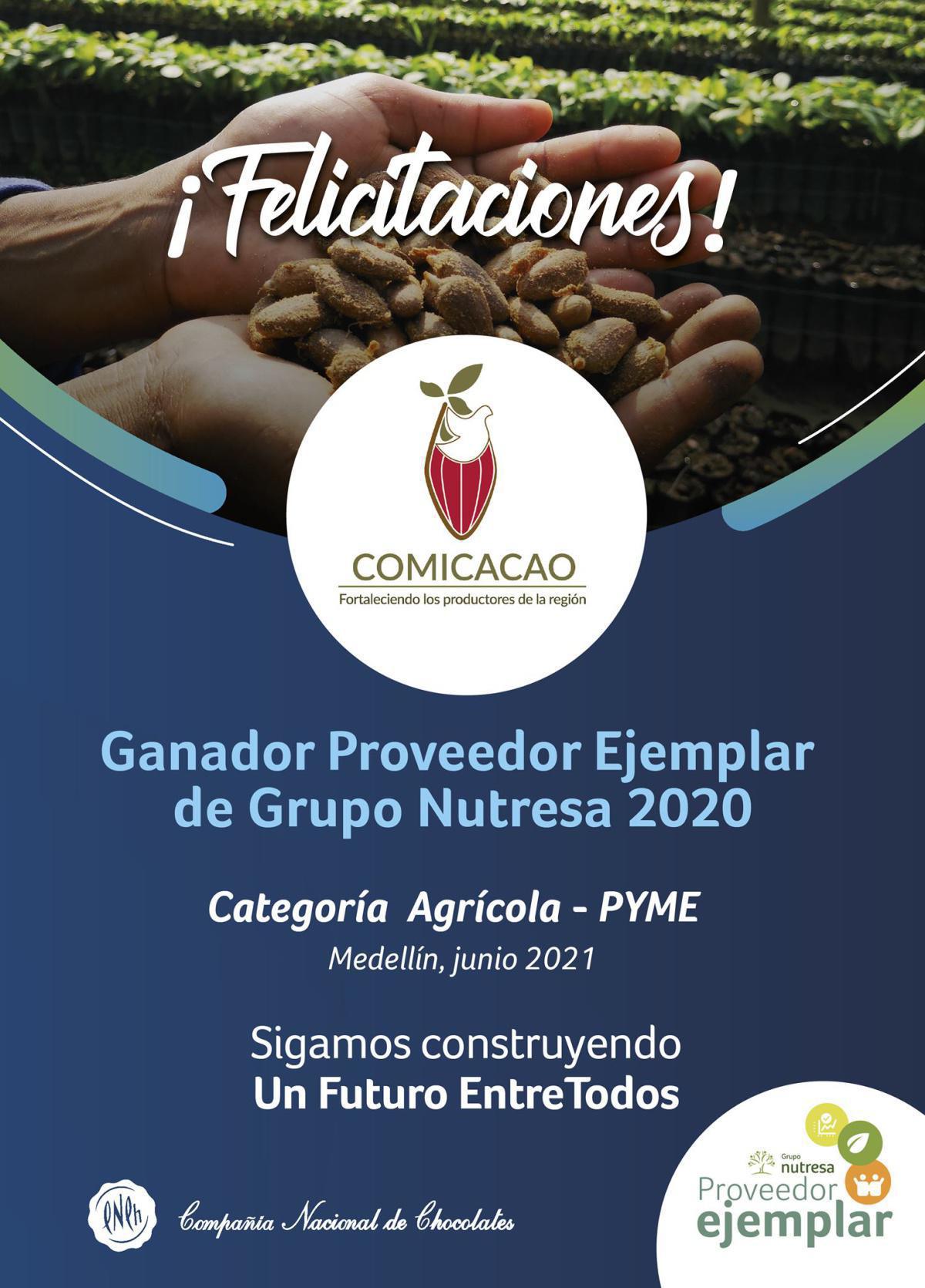 ¡Felicitaciones a Comicacao! - Ganador Proveedor Ejemplar Grupo Nutresa ¡Felicitaciones a Comicacao! - Ganador Proveedor Ejemplar Grupo Nutresa