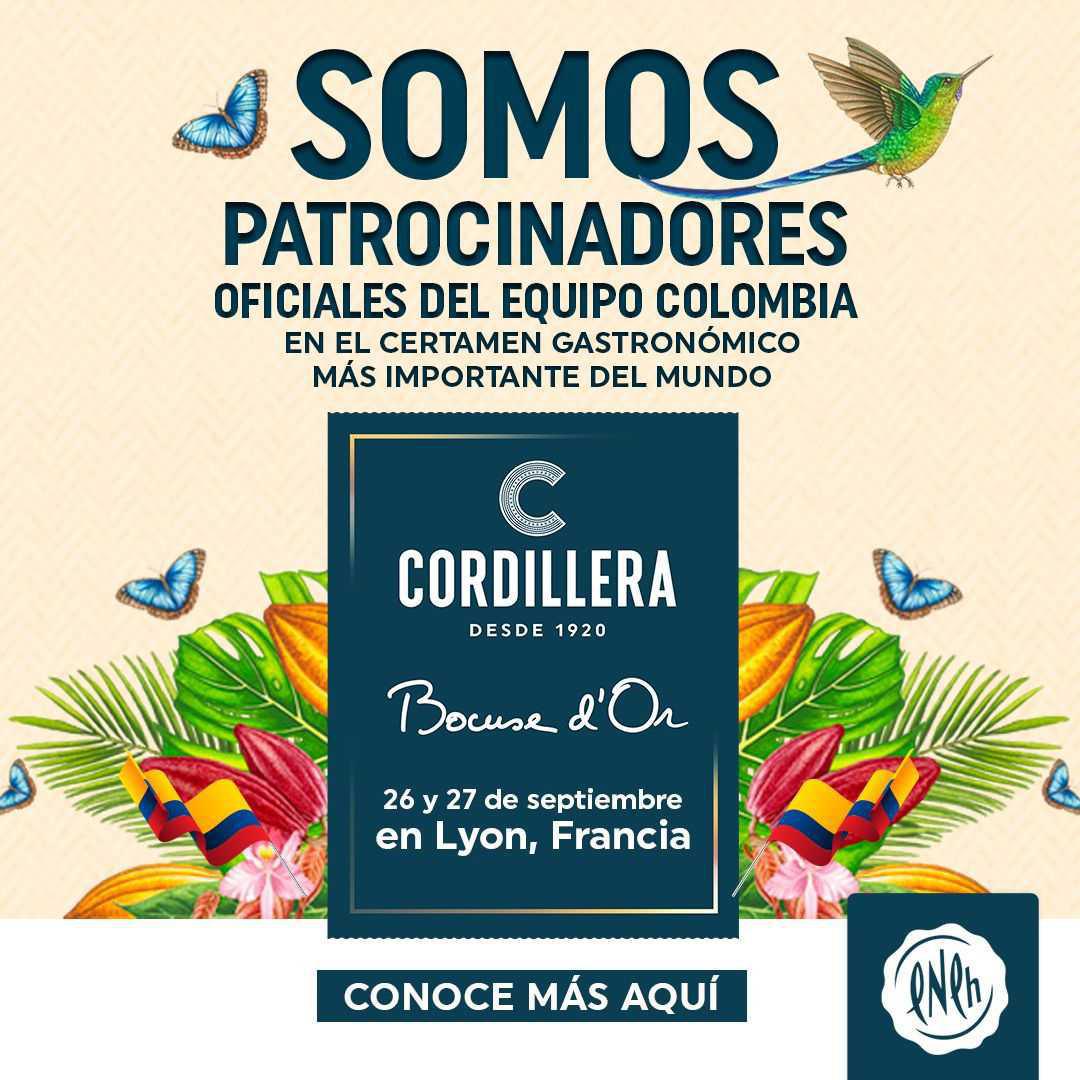 Nuestra marca Cordillera es patrocinadora oficial del Equipo Colombia en el "Bocuse d'Or" Nuestra marca Cordillera es patrocinadora oficial del Equipo Colombia en el "Bocuse d'Or"