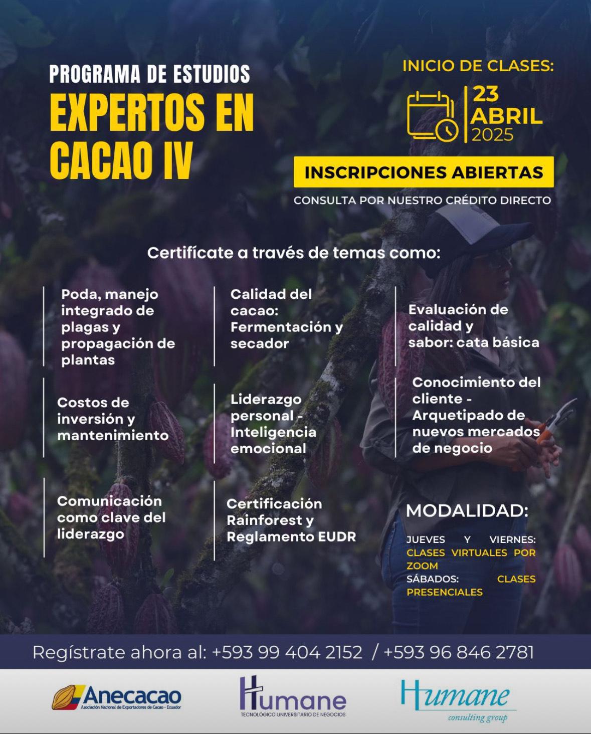 Programa de estudios expertos en cacao IV Programa de estudios expertos en cacao IV
