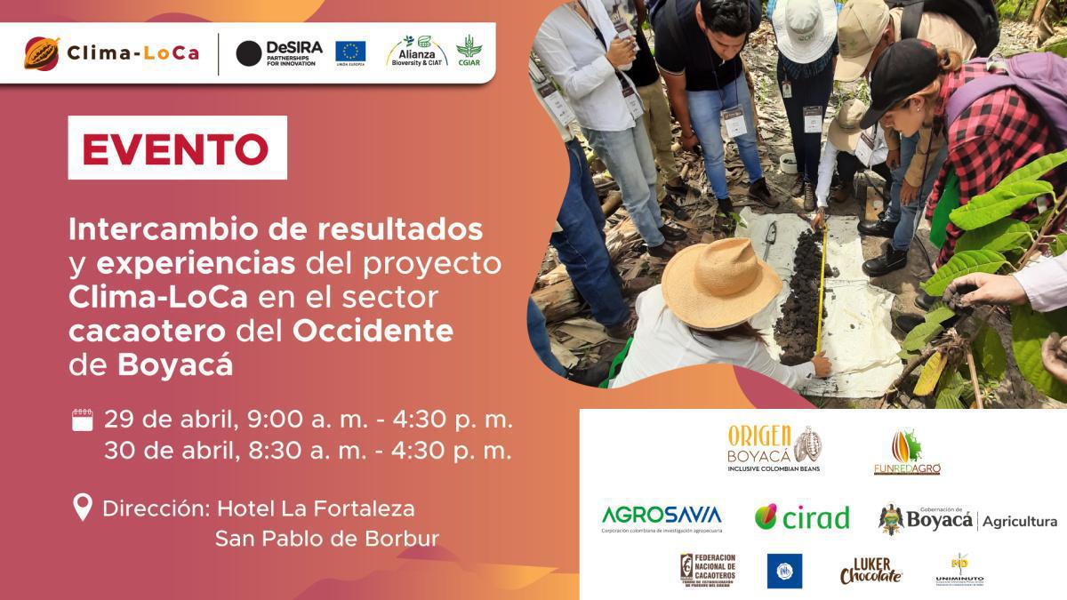 Intercambio de resultados y experiencias del proyecto Clima-LoCa en el sector cacaotero del Occidente de Boyacá