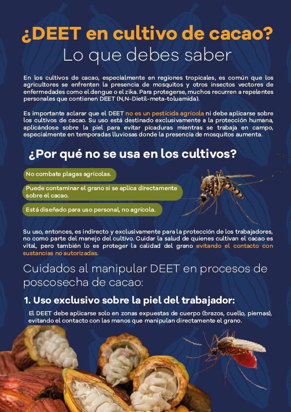 ¿DEET en los cultivos de cacao? Lo que debes saber