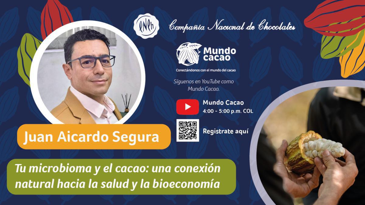 Charlas virtuales: Tu microbioma y el cacao: una conexión natural hacia la salud y la bioeconomía Charlas virtuales: Tu microbioma y el cacao: una conexión natural hacia la salud y la bioeconomía