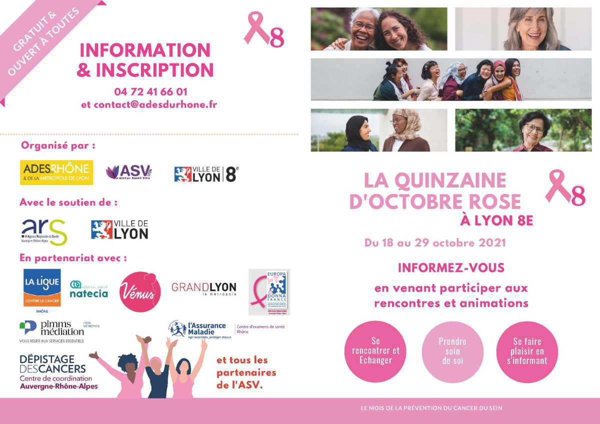  Du 18 au 29/10 : la quinzaine d'octobre rose à Lyon 8e !