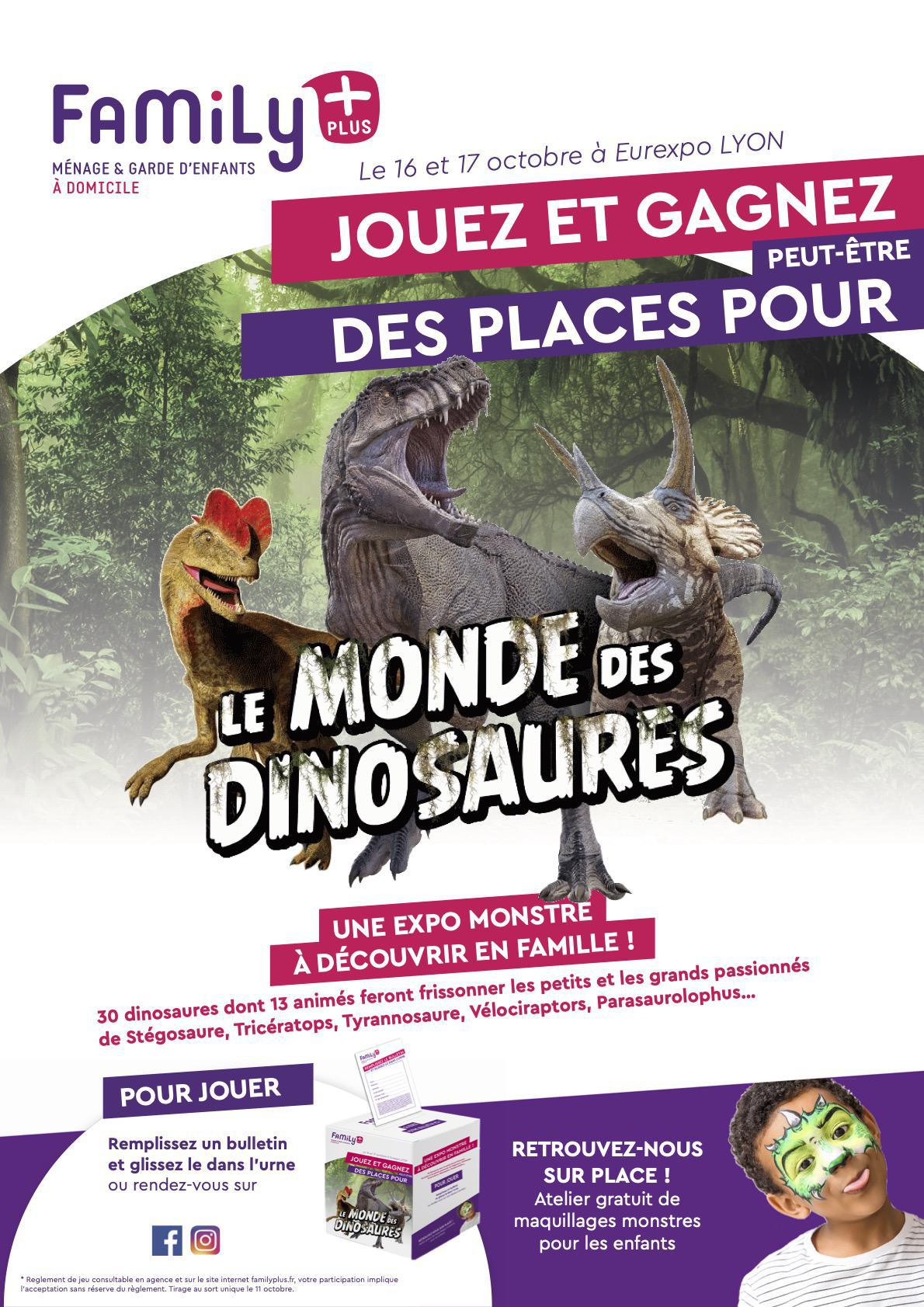 Jeu concours Family + : 4 places à gagner pour "Le Monde des Dinosaures"