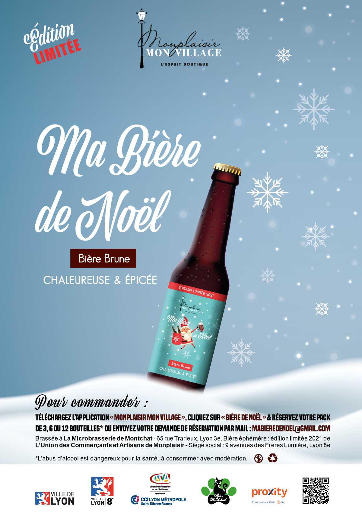 📣 Shopping de Noël : offrez la bière de Noël des commerçants de Monplaisir !🎄
