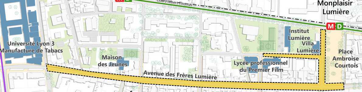 Concertation publique : réaménagement de l'avenue des Frères Lumière et de la rue du Premier Film ! 