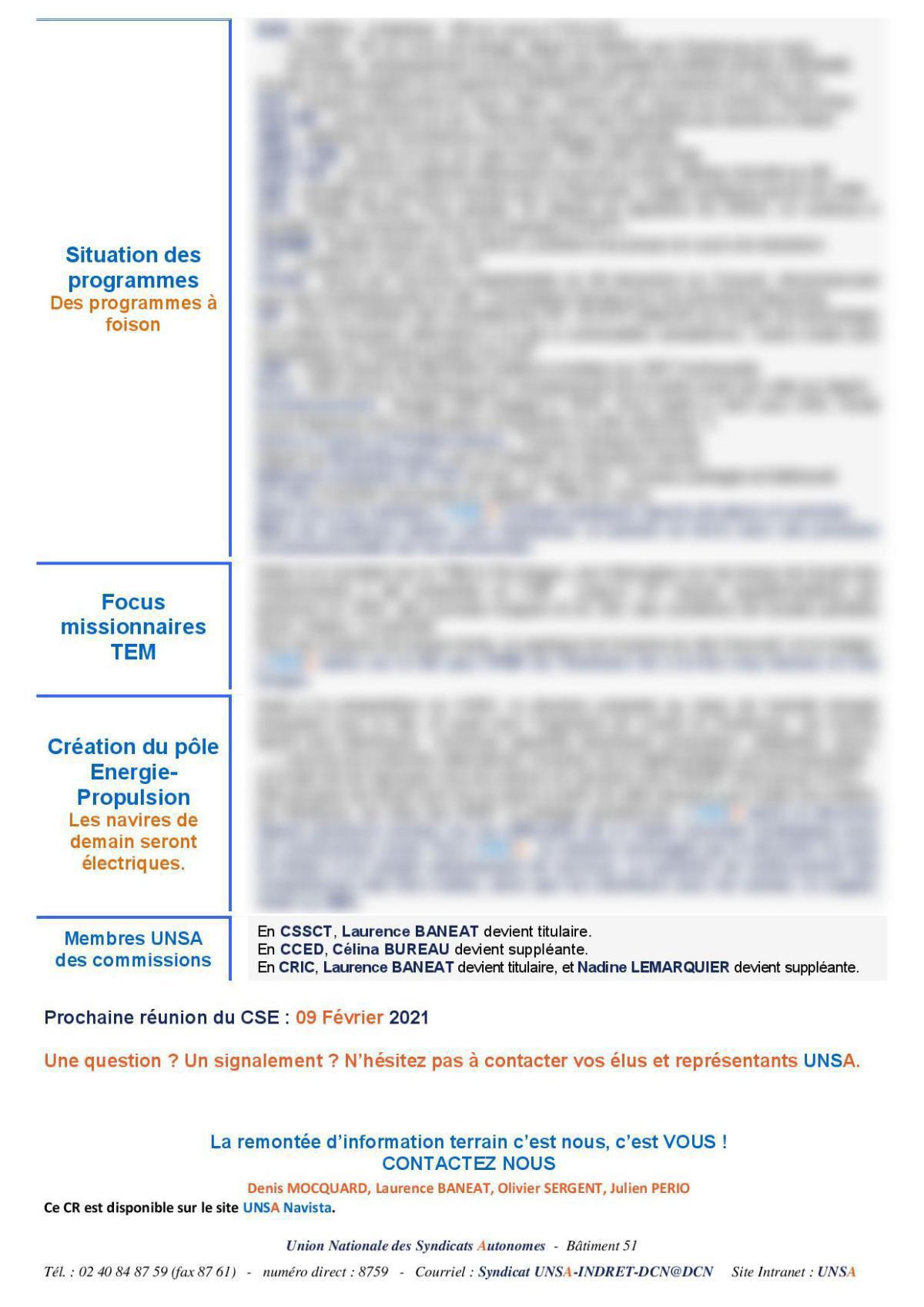 Réunion du 12 janvier 2021 Réunion du 12 janvier 2021
