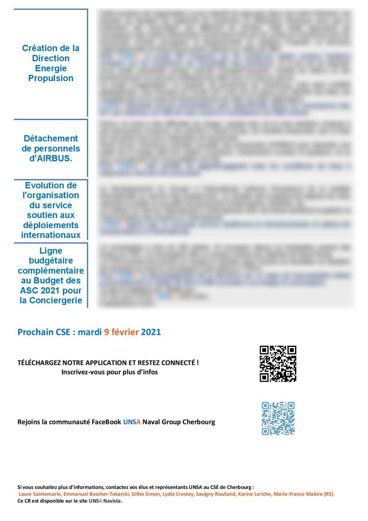 Réunion du 14 janvier 2021 - Compte Rendu Réunion du 14 janvier 2021 - Compte Rendu