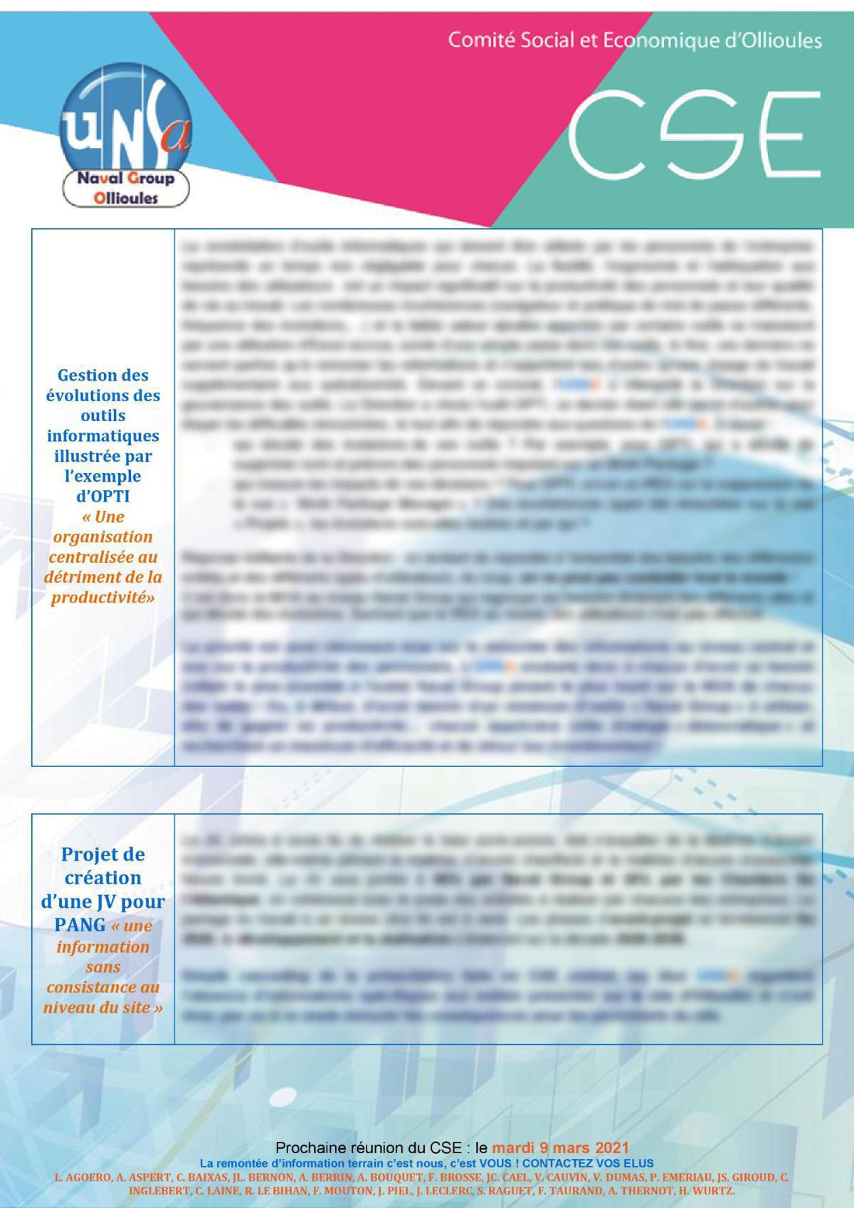 CSE d'Ollioules - réunion du 9 février 2021 CSE d'Ollioules - réunion du 9 février 2021