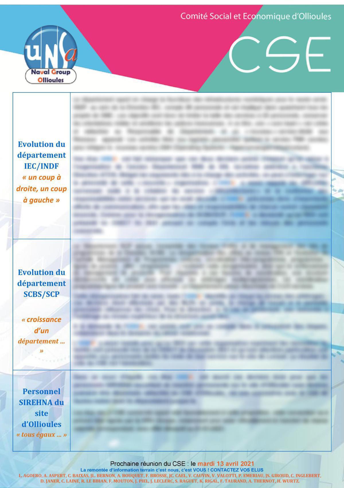 CSE d'Ollioules - réunion du 9 mars 2021 CSE d'Ollioules - réunion du 9 mars 2021