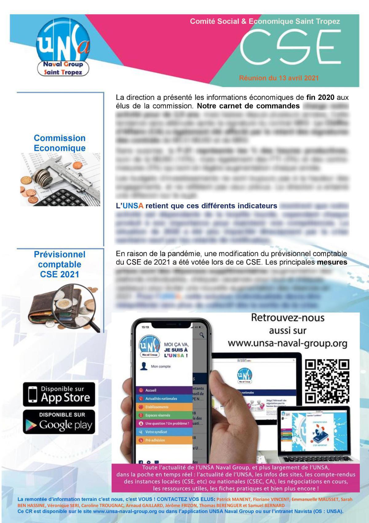 CSE de Saint Tropez - Réunion du 13 avril 2021 - Compte rendu CSE de Saint Tropez - Réunion du 13 avril 2021 - Compte rendu