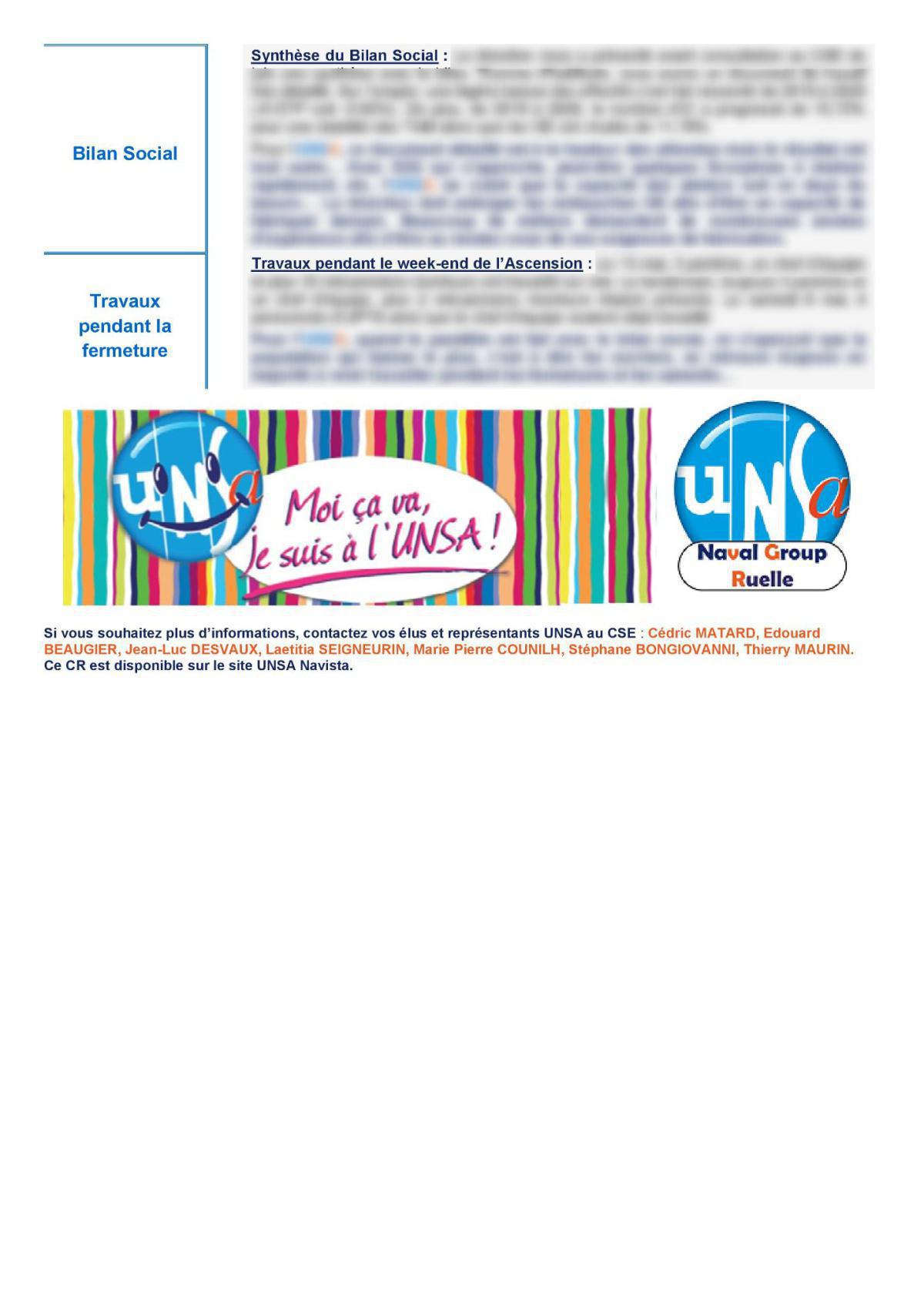 CSE de Ruelle - Réunion du 11 mai 2021 - Compte rendu CSE de Ruelle - Réunion du 11 mai 2021 - Compte rendu