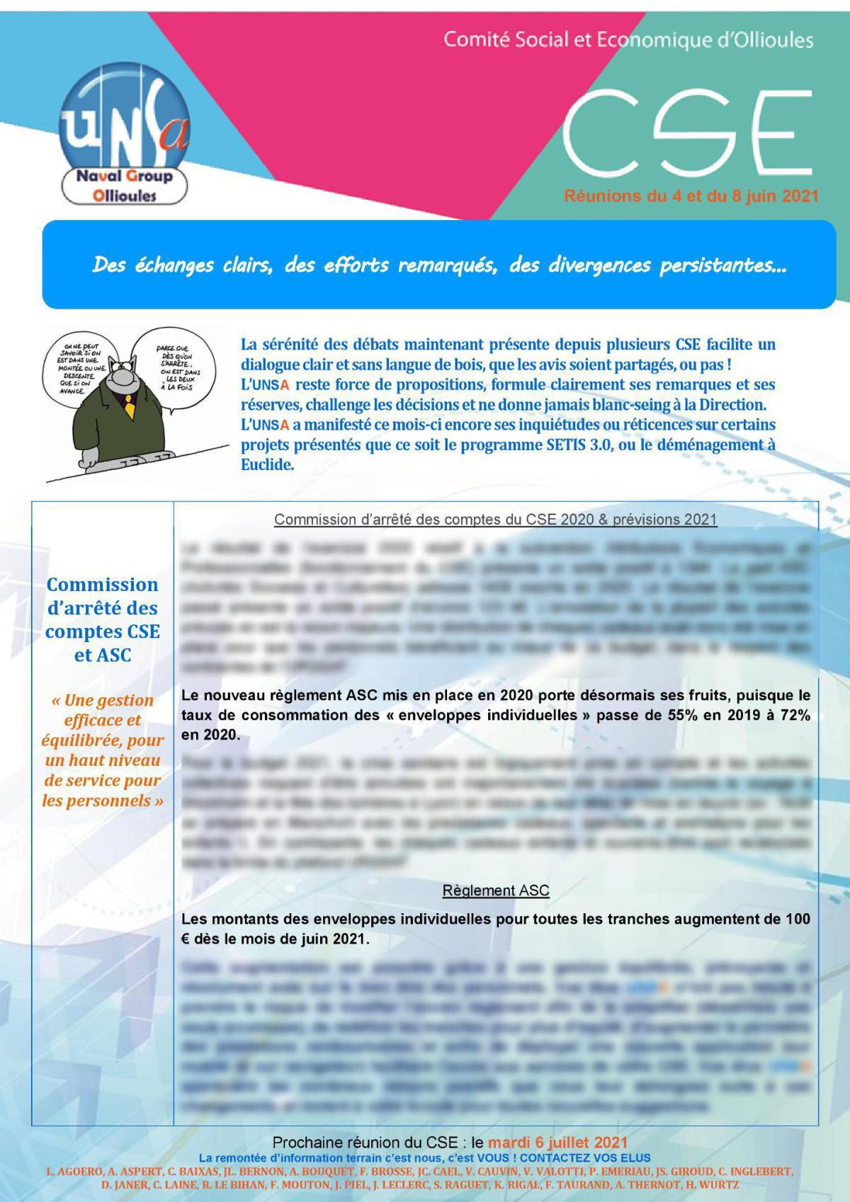 CSE d'Ollioules - réunions des 4 et 8 juin 2021 CSE d'Ollioules - réunions des 4 et 8 juin 2021