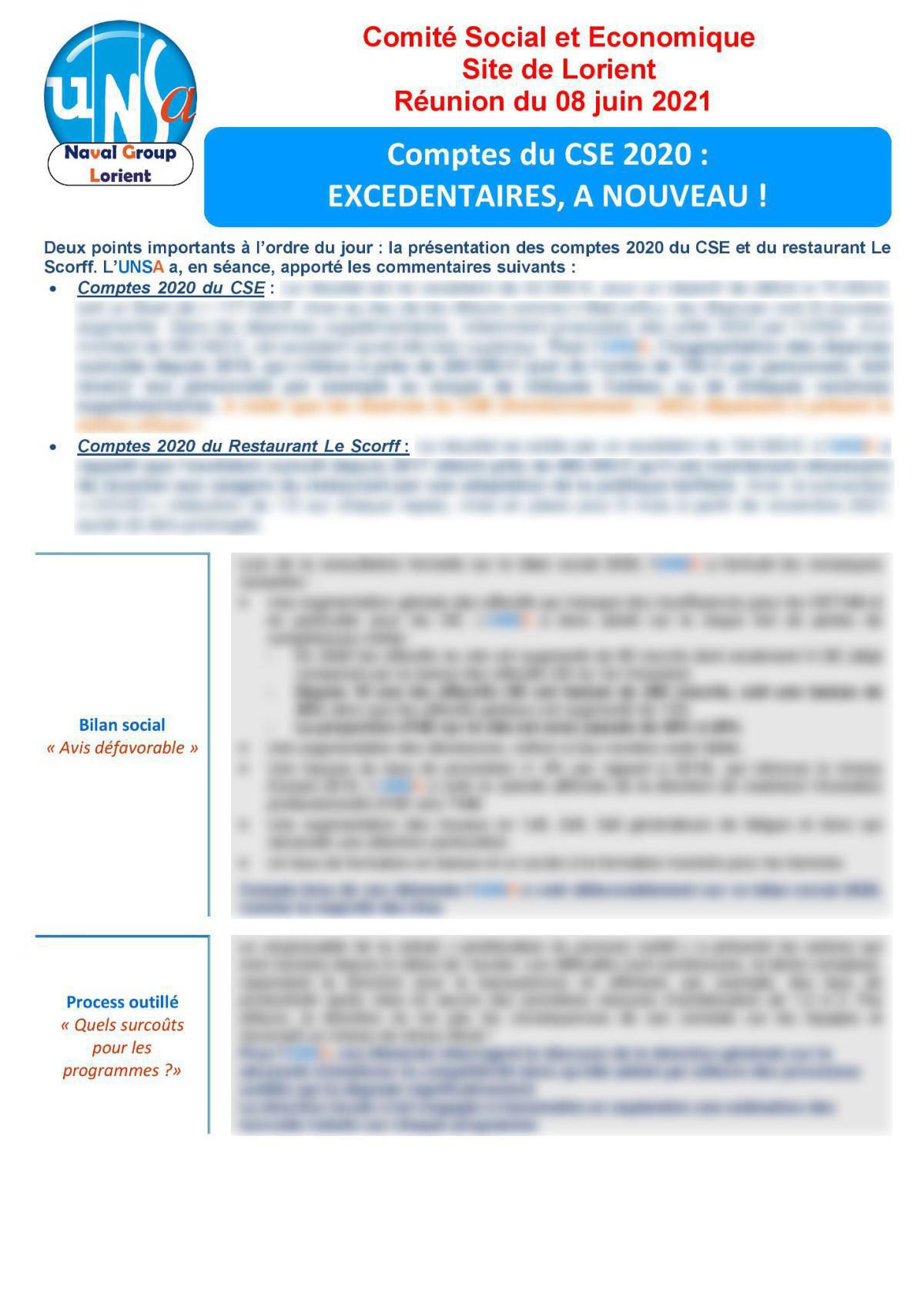 CSE de Lorient - réunion du 8 juin 2021 - Compte rendu CSE de Lorient - réunion du 8 juin 2021 - Compte rendu