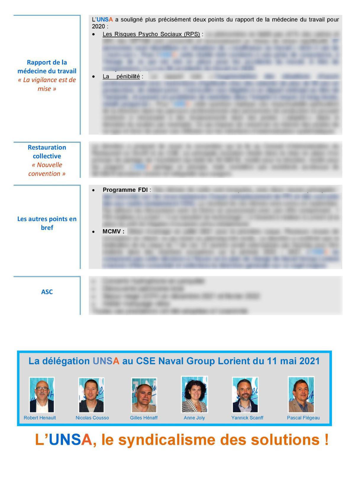 CSE de Lorient - réunion du 8 juin 2021 - Compte rendu