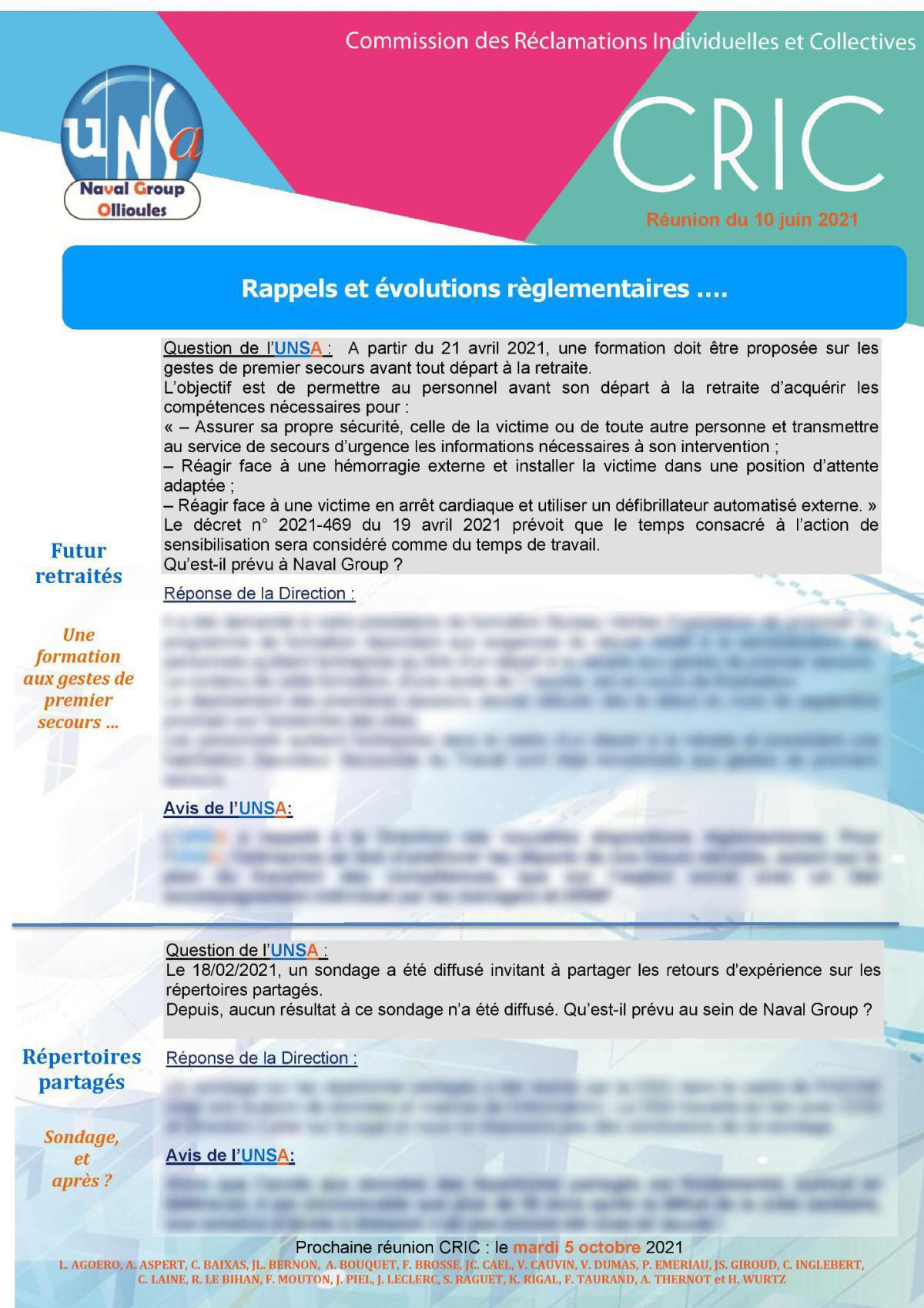 CRIC Ollioules - réunion du 10 juin 2021 CRIC Ollioules - réunion du 10 juin 2021