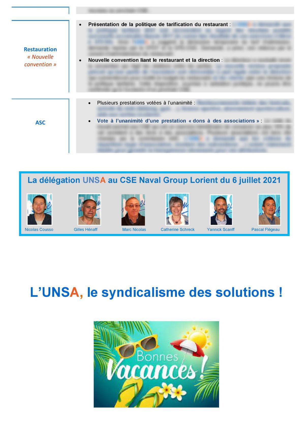 CSE de Lorient - réunion du 6 juillet 2021 - Compte rendu CSE de Lorient - réunion du 6 juillet 2021 - Compte rendu