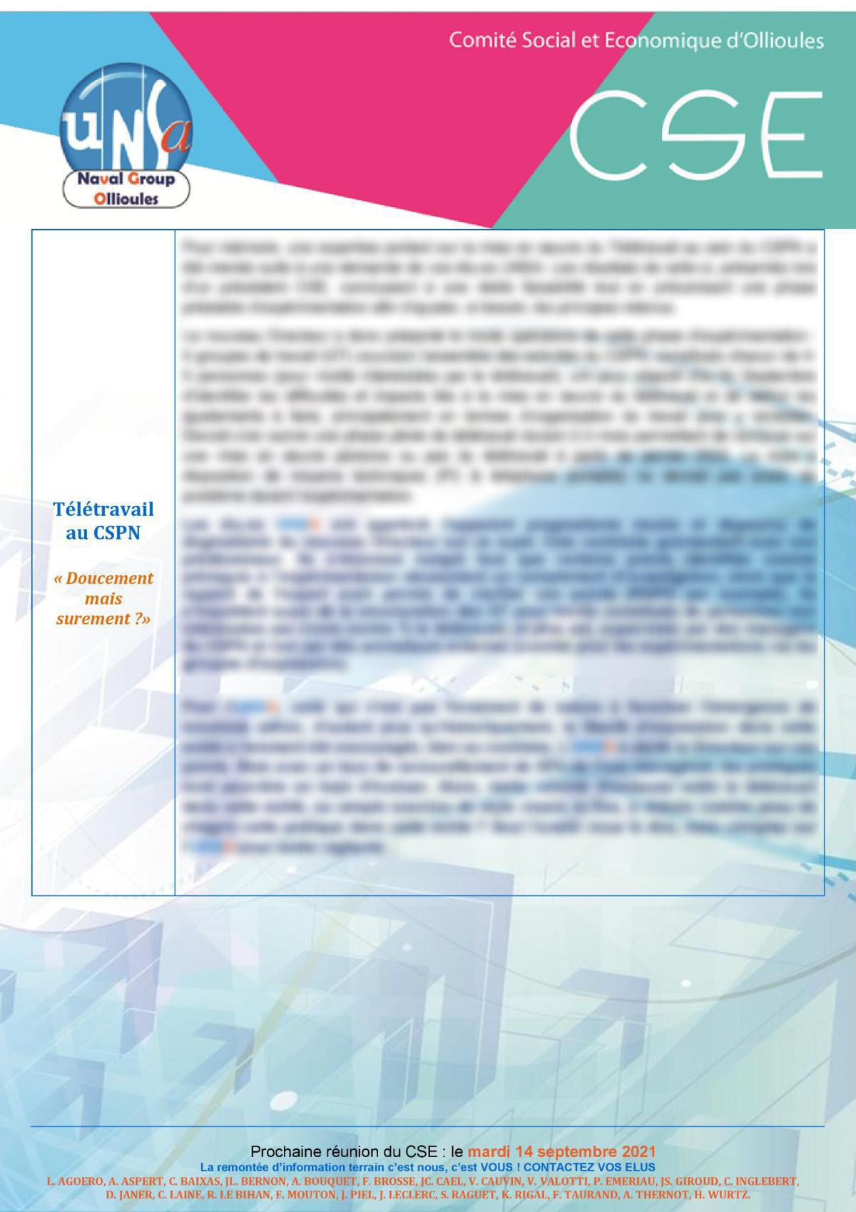 CSE d'Ollioules - réunion du 6 juillet 2021 CSE d'Ollioules - réunion du 6 juillet 2021