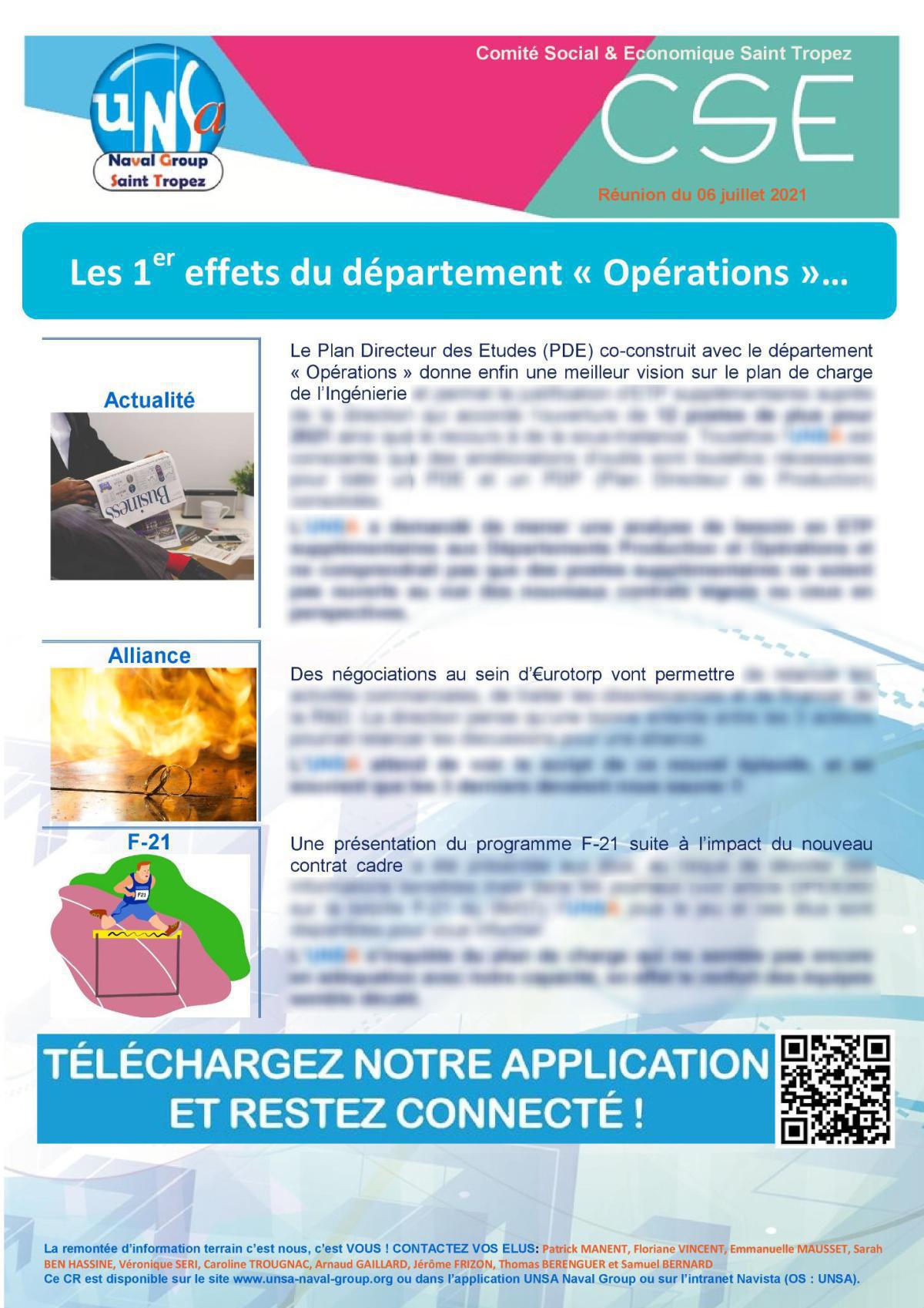CSE de Saint Tropez - Réunion du 6 juillet 2021 - Compte rendu CSE de Saint Tropez - Réunion du 6 juillet 2021 - Compte rendu