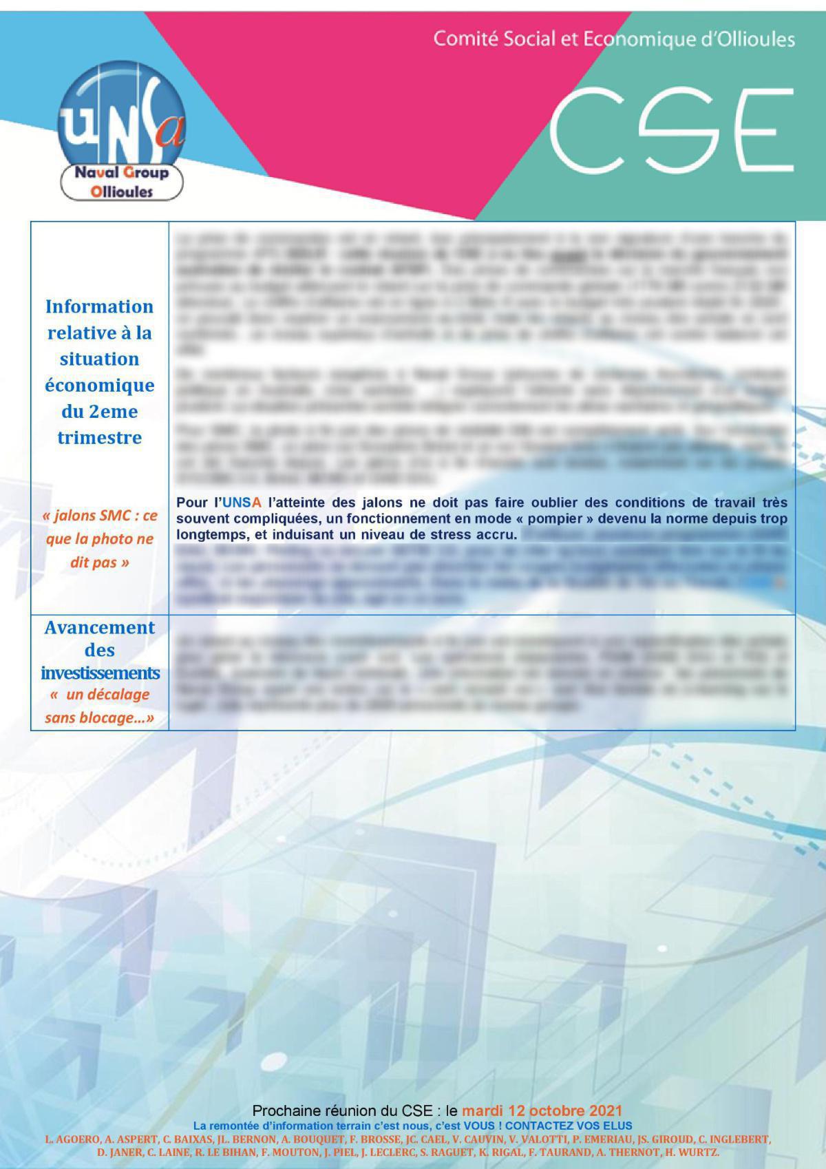 CSE d'Ollioules - réunion du 14 septembre 2021 CSE d'Ollioules - réunion du 14 septembre 2021