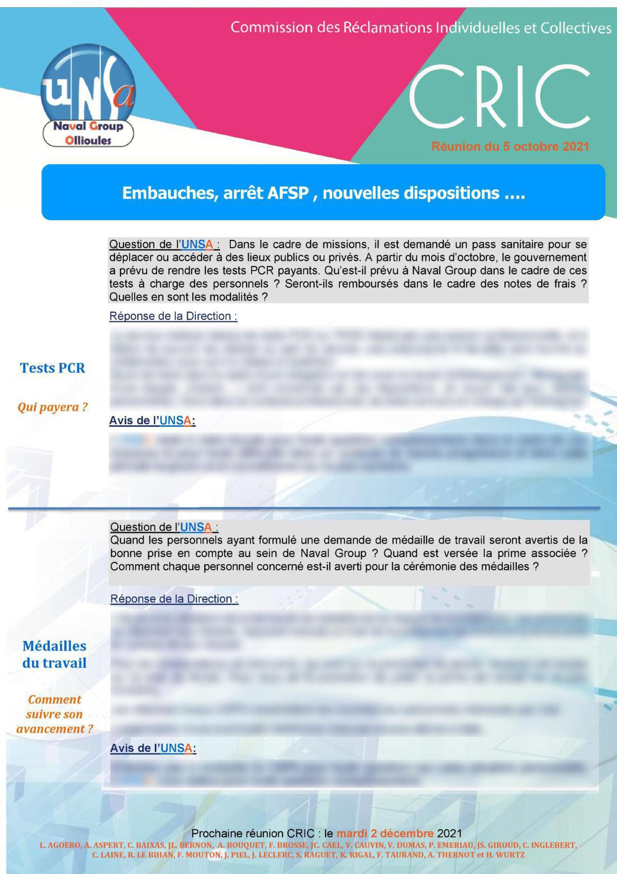 CRIC Ollioules - réunion du 5 octobre 2021 CRIC Ollioules - réunion du 5 octobre 2021