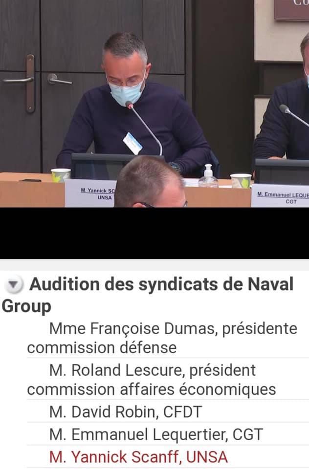 Audition des Organisations Syndicales de Naval Group à l'Assemblée Nationale