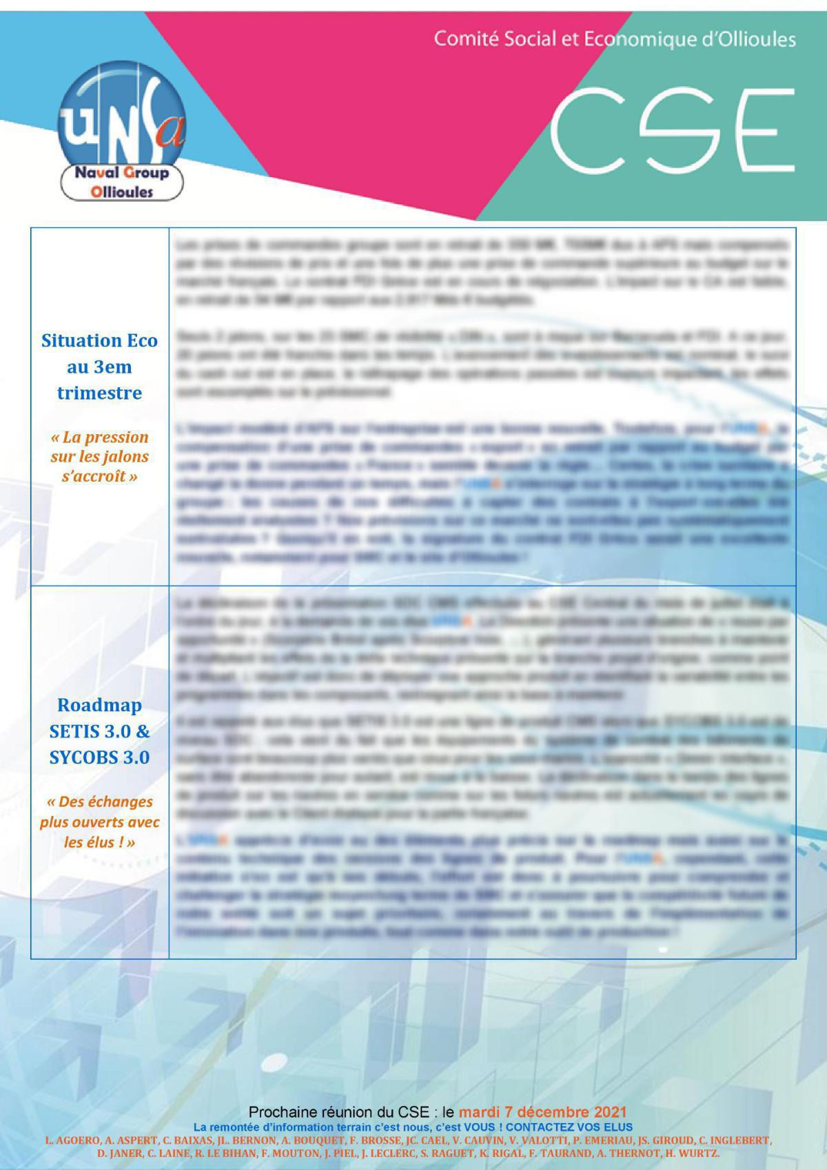 CSE d'Ollioules - réunion du 9 novembre 2021 : compte rendu CSE d'Ollioules - réunion du 9 novembre 2021 : compte rendu