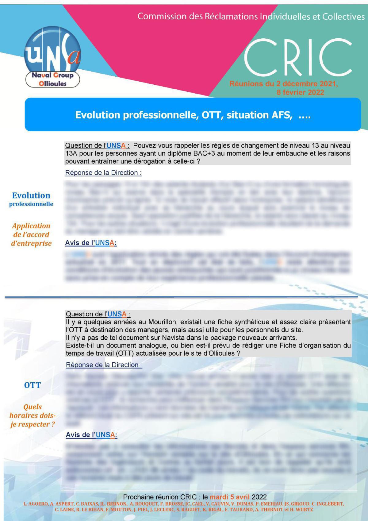 CRIC Ollioules - réunions des 2 décembre 2021 et 8 février 2022 CRIC Ollioules - réunions des 2 décembre 2021 et 8 février 2022