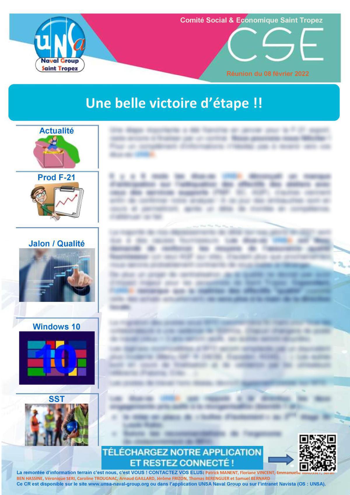 CSE de Saint Tropez - Réunion du 8 février 2022 - compte-rendu CSE de Saint Tropez - Réunion du 8 février 2022 - compte-rendu