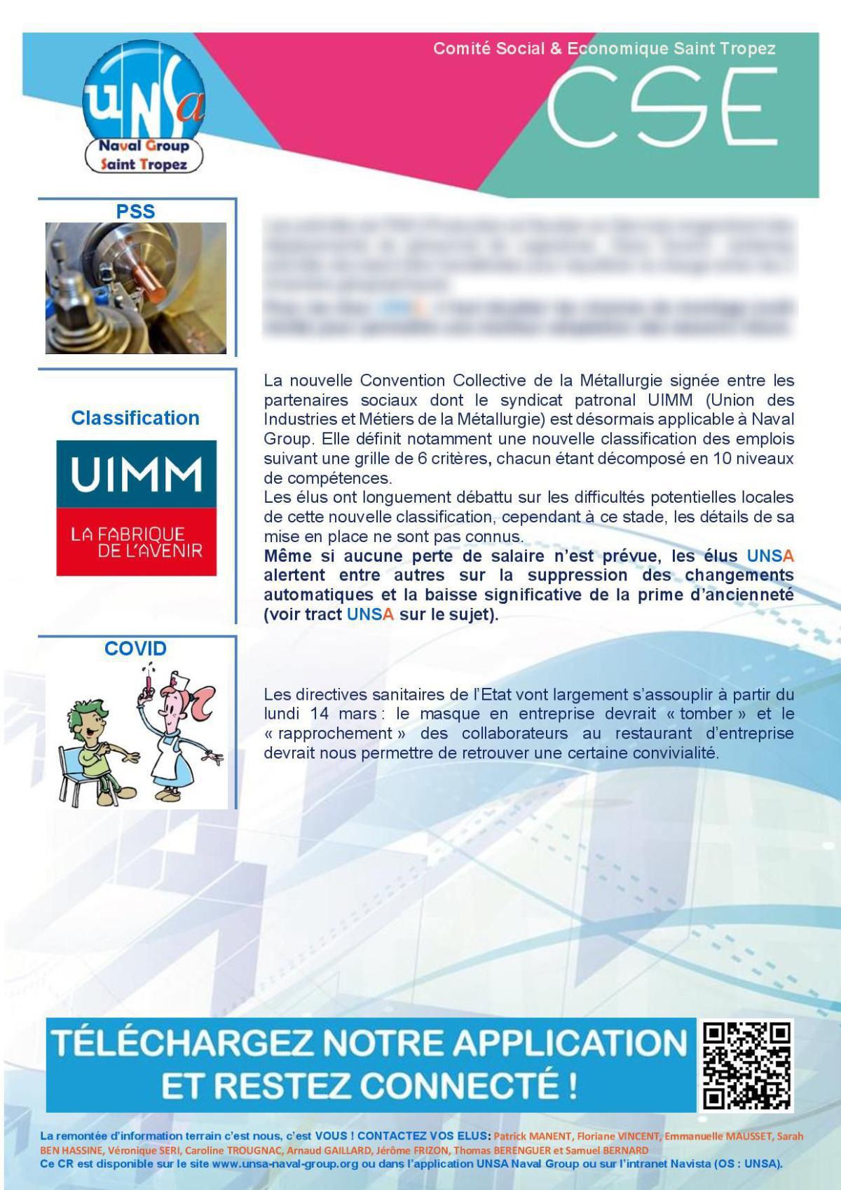 CSE de Saint Tropez - Réunion du 8 mars 2022 - compte-rendu CSE de Saint Tropez - Réunion du 8 mars 2022 - compte-rendu