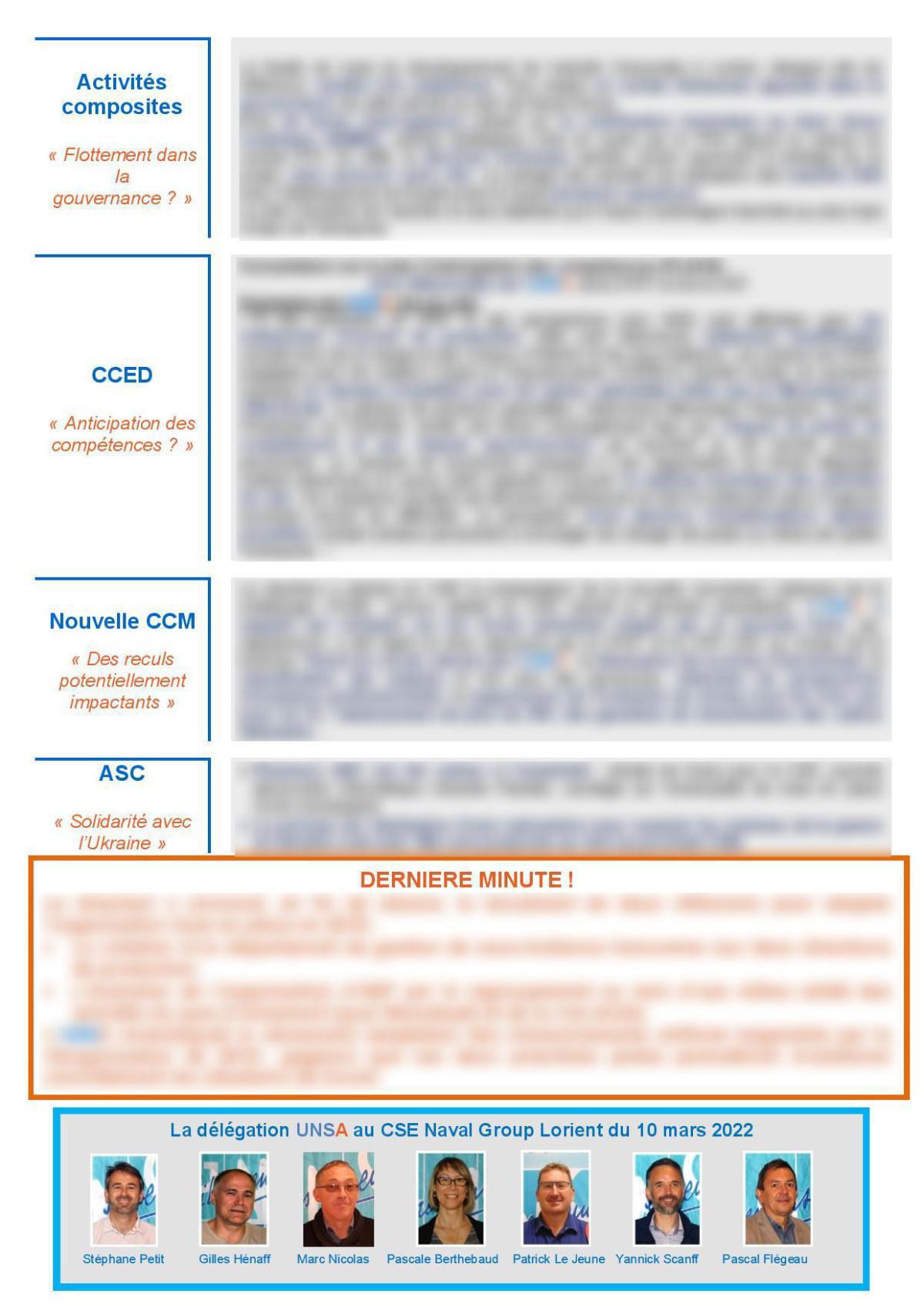 CSE de Lorient - Réunion du 8 mars - Compte rendu CSE de Lorient - Réunion du 8 mars - Compte rendu