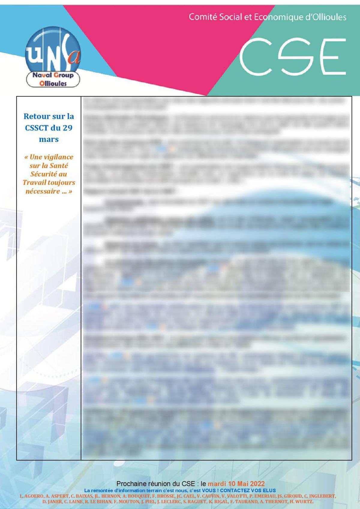 CSE d'Ollioules - Réunion du 12 avril - Compte rendu CSE d'Ollioules - Réunion du 12 avril - Compte rendu