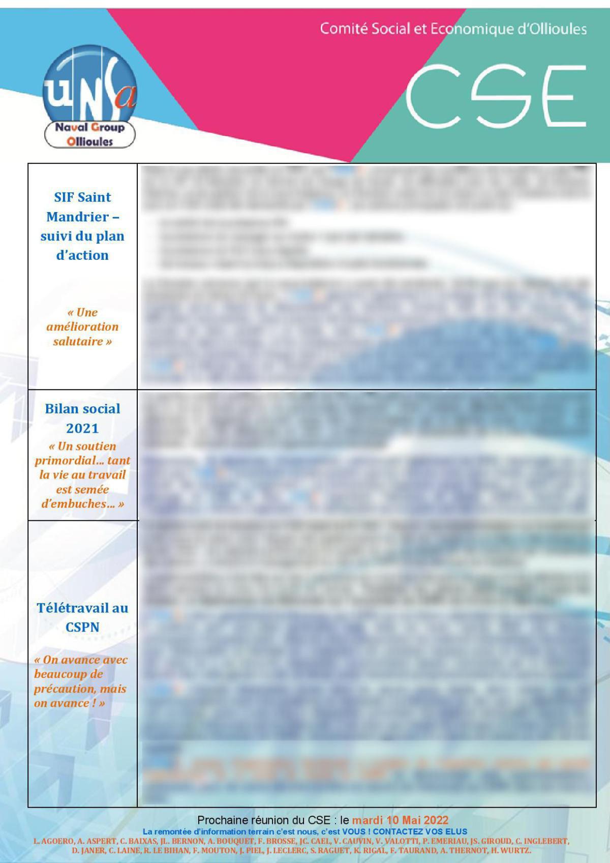 CSE d'Ollioules - Réunion du 12 avril - Compte rendu CSE d'Ollioules - Réunion du 12 avril - Compte rendu