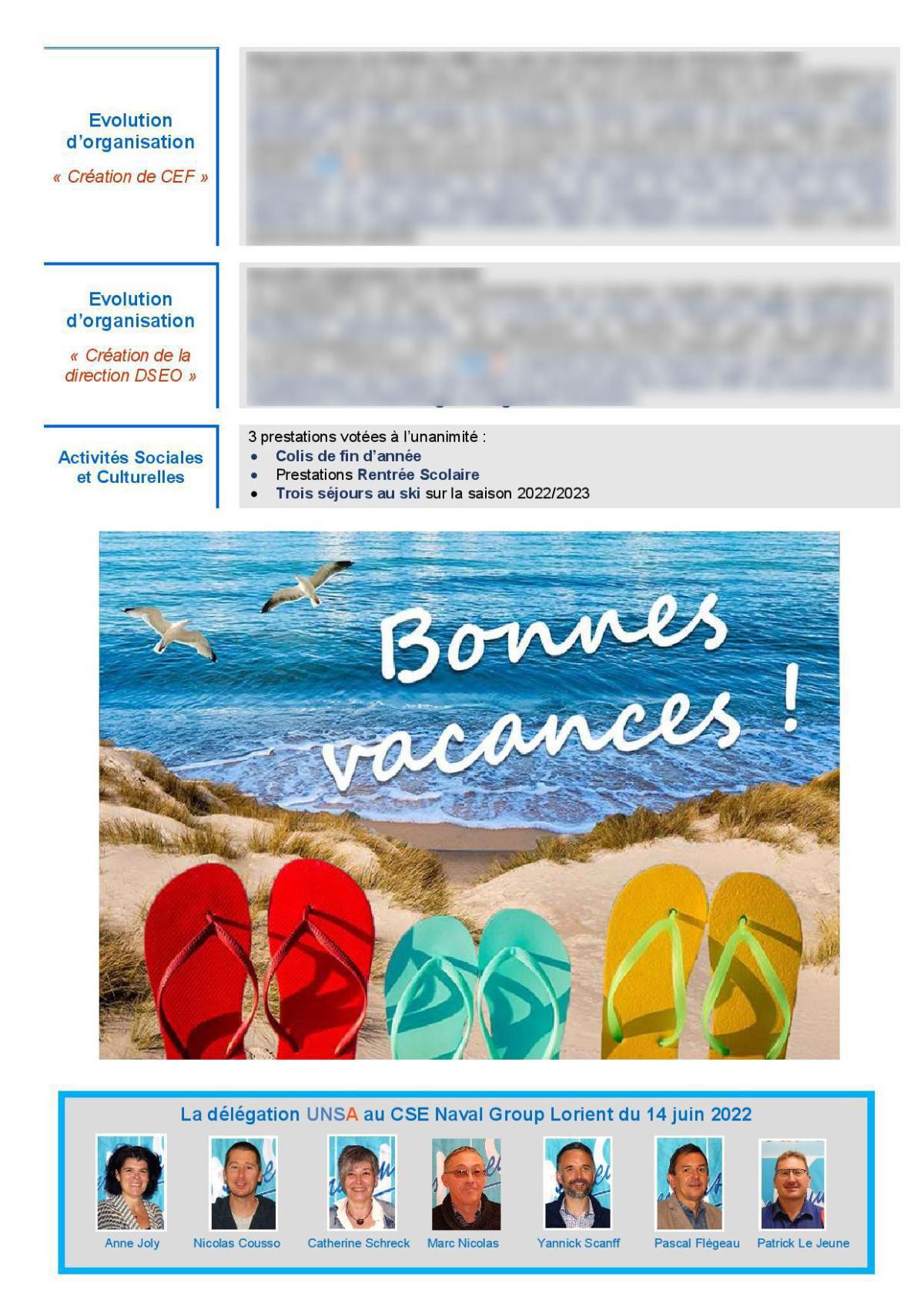 CSE de Lorient - Réunion du 14 juin - Compte rendu CSE de Lorient - Réunion du 14 juin - Compte rendu