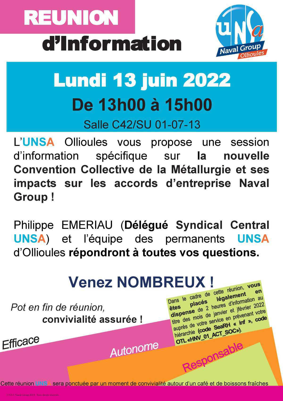 Réunion d'information - spécial Nouvelle Convention Collective de la Métallurgie Réunion d'information - spécial Nouvelle Convention Collective de la Métallurgie
