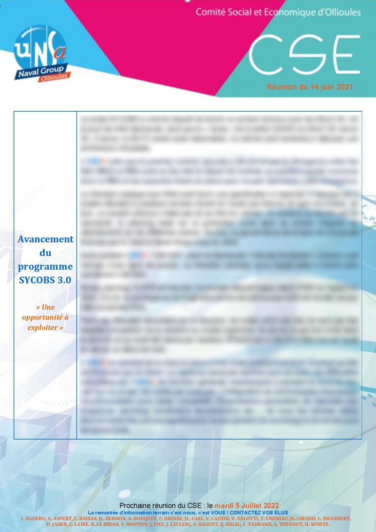 CSE d'Ollioules - Réunion du 14 juin - Compte rendu CSE d'Ollioules - Réunion du 14 juin - Compte rendu