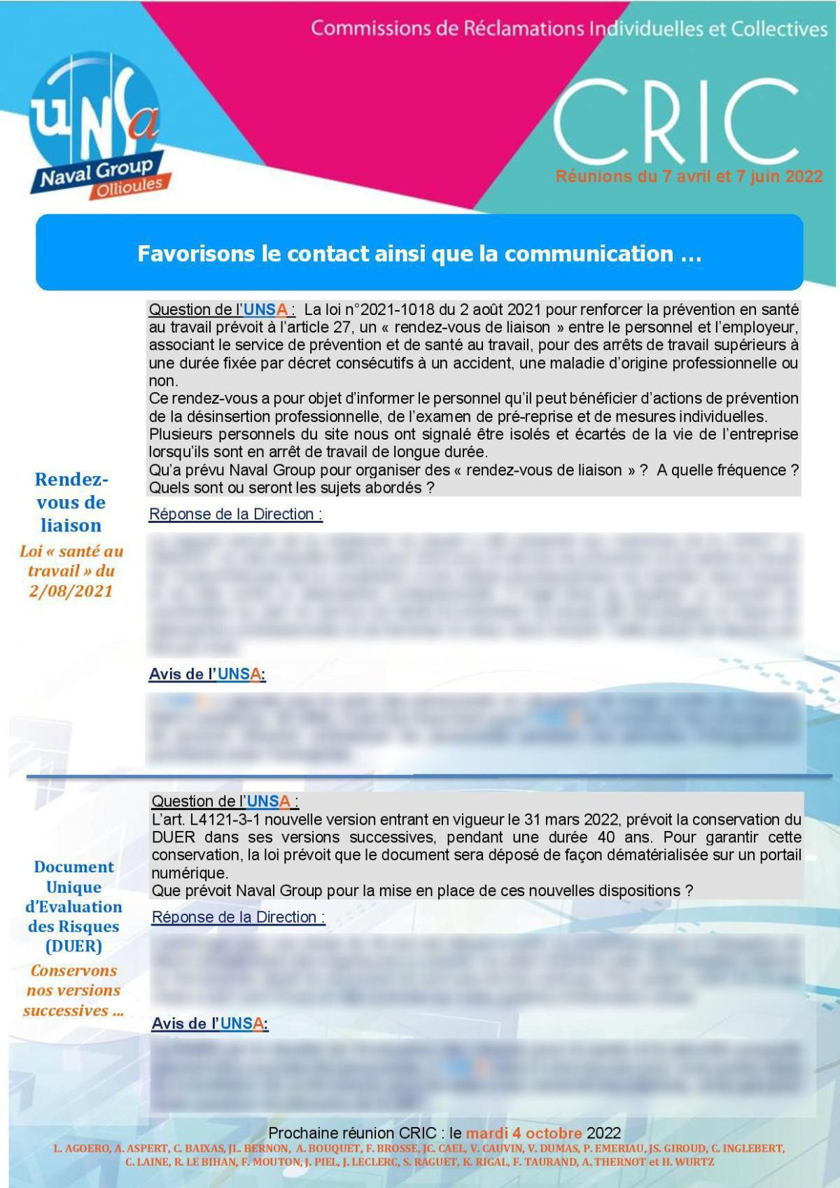 CRIC Ollioules - réunions des 7 avril et 7 juin 2022 CRIC Ollioules - réunions des 7 avril et 7 juin 2022