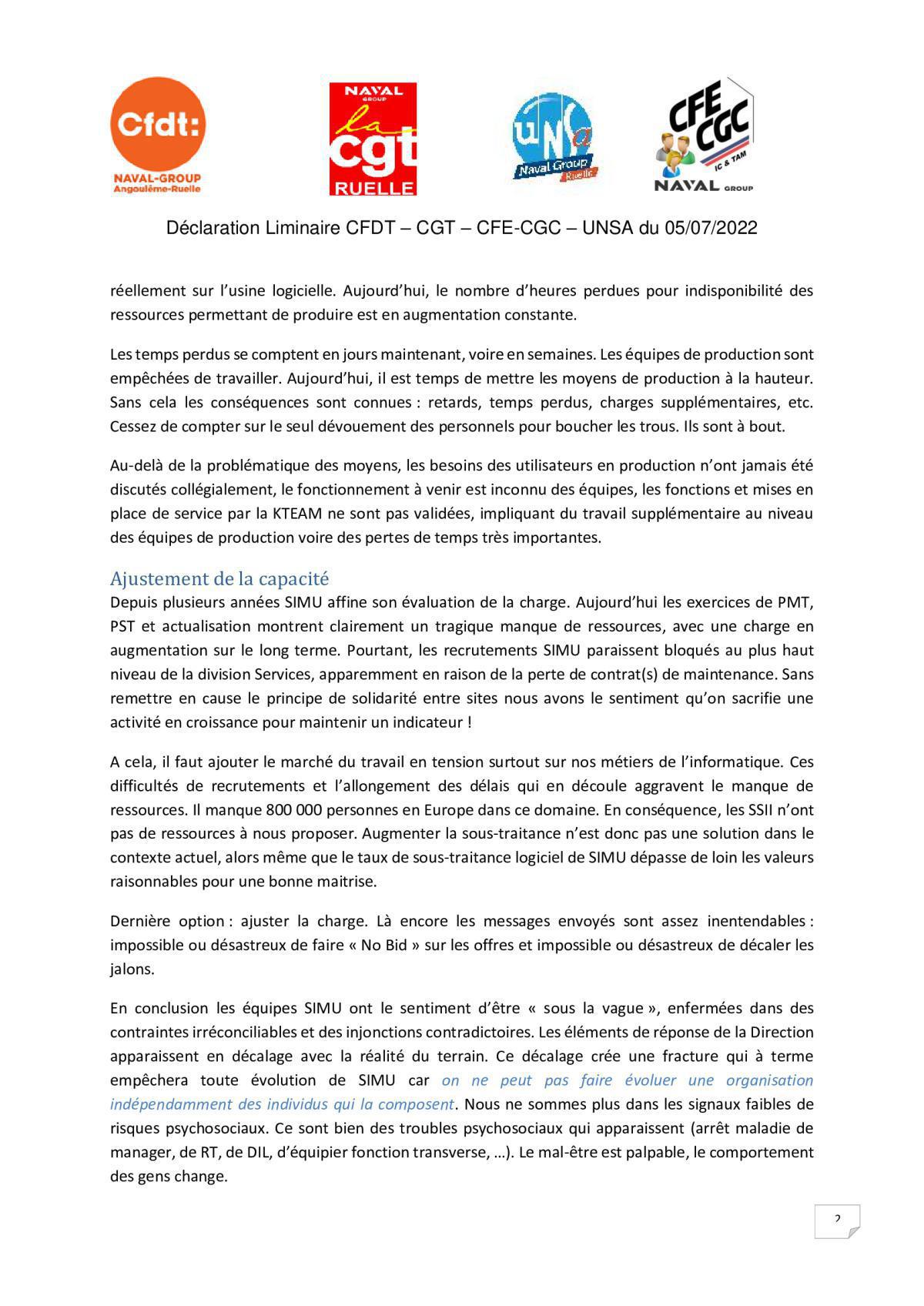 CSE de Ruelle - Réunion du 5 juillet 2022 CSE de Ruelle - Réunion du 5 juillet 2022