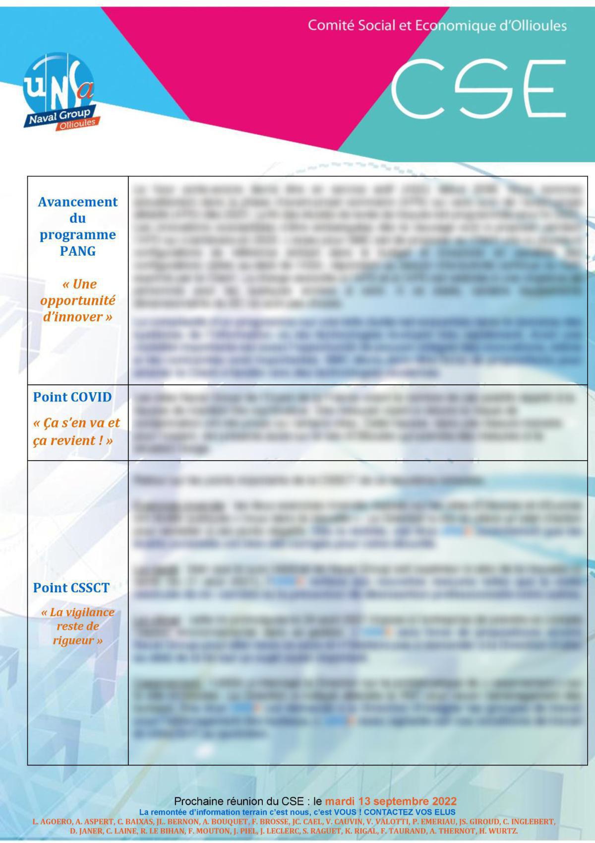 CSE d'Ollioules - Réunion du 5 juillet 2022 - Compte rendu CSE d'Ollioules - Réunion du 5 juillet 2022 - Compte rendu