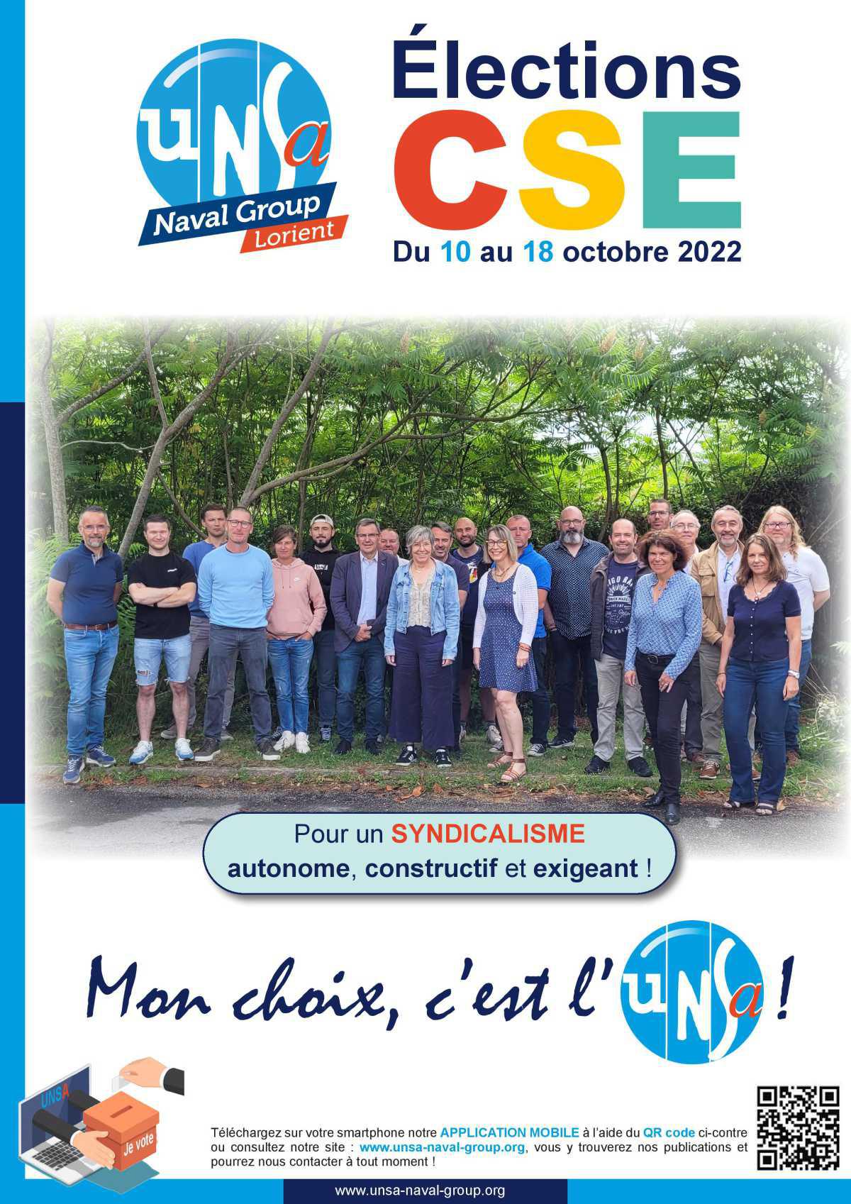 Elections CSE 2022 : mon choix, c'est l'UNSA Lorient !